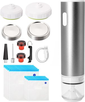 Handheld Vacuum Sealer for Food, Portable Rechargeable Wireless Vacuum Sealer with 10 Reusable Vacuum Seal Bags