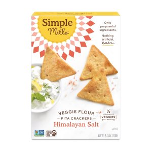 Simple Mills Veggie Pita Crackers, Himalayan Salt – Gluten Free, Vegan, Healthy Snacks, Paleo Friendly, 4.25 Ounce (Pack of 1)
