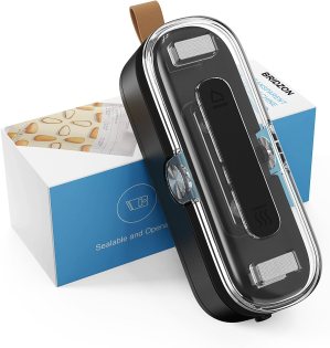 Mini Bag Sealer, Upgrade 2 in 1 Heat Seal & Cutter with Lanyard, Portable Handheld for Plastic Bags Snacks Food Storage & Snacks Freshness(Black)