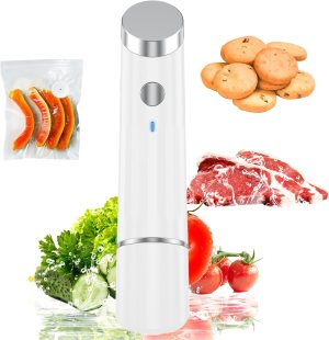 Vacuum Sealer, Handheld Vacuum Sealer for Food, Portable Cordless Food Sealer with 30 Reusable Vacuum Bags, Compact Sealer Machine for Food Preservation & Storage