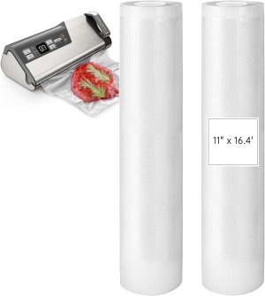Vacuum Sealer Rolls Bags Compatible with Mesliese Vacuum Sealer Machine, 2 Packs 11″ x 16.4′ Commercial Grade, BPA Free Food Vac Bags for Food Storage, Sous Vide