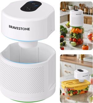 Mason Jar Vacuum Sealer Kit, 3-in-1 Automatic Electric Food Vacuum Sealer Machine for Canning Jars & Zipper Bags, Auto-stop (White)