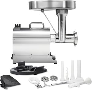 Weston Pro Series Electric Meat Grinder, Commercial Grade, 1120 Watts, 1.5 HP, 14lbs. Per Minute, Stainless Steel (10-2201-W)