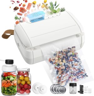 Mini Vacuum Sealer for Food, 10 in 1 Mini Bag Sealer Heat Seal with Cutter Rechargeable Cordless Handheld Vacuum Sealer Bag Resealer for Snacks Plastic Bag Marson Jar Food Storage- White