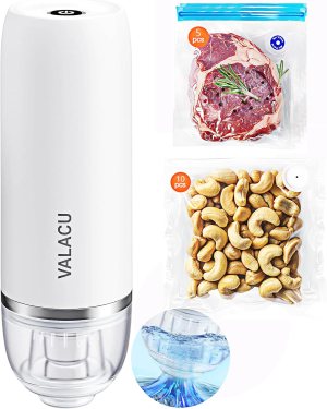 Vacuum Sealer for Food Storage, Food Saver Vacuum Sealers Machine with 15 Reusable Bags, Handheld Portable Vaccum Sealer for Travel