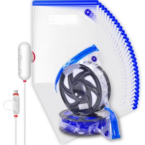 3D Filament Storage Bags with USB Pump, 30 Pack Vacuum Sealed Bags, Compression Storage Bags Keep 3D Printer Filament Dry