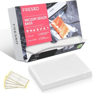 FRESKO 8″x12″ Food Vacuum Sealer Bags, 120Pcs PreCut Bags for Food Vacuum Storage, Vacuum Seal Food Sealer Bags with BPA Free and Heavy Duty, Great for Sous Vide Bag Meal Prep