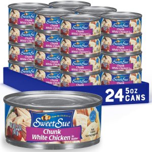 Sweet Sue Chunk White Chicken in Water, 5 oz Can (Pack of 24) – 11g Protein per Serving – Gluten Free, Keto Friendly – Great for Snack, Lunch or Dinner Recipes