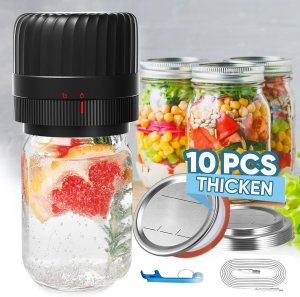Electric Mason jar Vacuum Sealer Kit for Wide-Mouth & Regular-Mouth Mason Jars, Canning Vacuum Sealer Mason Jar for Food Storage