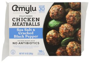 Amylu Sea Salt & Black Pepper Chicken Meatballs, 10 OZ