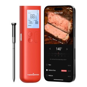 Wireless Meat Thermometer, 10X Enhanced Signal and Stability with Sub-1G, Standalone Display & Control Base, Certified Accuracy ±0.5°F, WiFi Unlimited Range for BBQ, Oven,Smoker,Grill