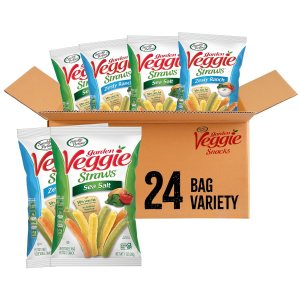 Sensible Portions Garden Veggie Snacks – Veggie Straws, Snack Size Variety Pack, Sea Salt & Zesty Ranch, 1 Oz (Pack of 24)