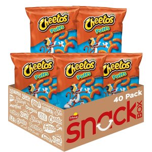 Cheetos Cheese Flavored Snacks, Puffs, 0.875 Ounce (Pack of 40)