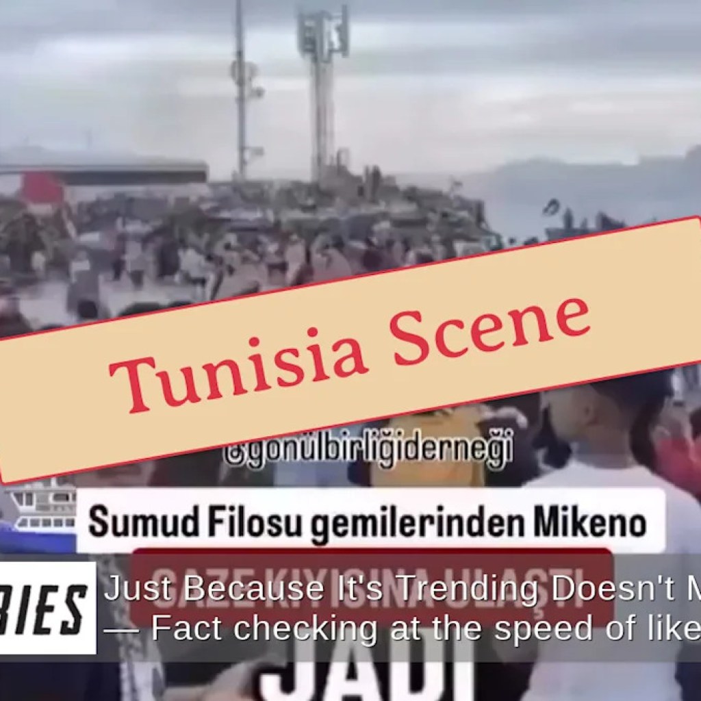 Video Does NOT Present Arrival Of Samud Flotilla In Gaza — Crowd Gathered On Tunisia Seaside To Assist Them Passing By Video Does NOT Present Arrival Of Samud Flotilla In Gaza — Crowd Gathered On Tunisia Seaside To Assist Them Passing By