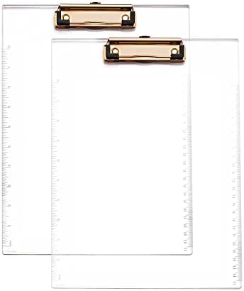 Acrylic Clipboards 2 Pack, Clipboards Standard A4 Letter Size, Clipboards with Gold Metal Clip, Clipboards for Nurses, Students, Office Supplies Acrylic Clipboards 2 Pack, Clipboards Standard A4 Letter Size, Clipboards with Gold Metal Clip, Clipboards for Nurses, Students, Office Supplies