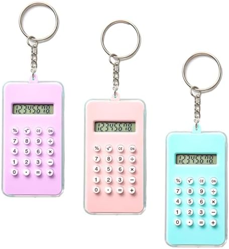 3 Packs Mini Calculator Keychain Tiny Calculator Student Calculator for Student Kids School Home Office Desktop Accounting Tools, Creative Cartoon Small Calculator(Random Colors) 3 Packs Mini Calculator Keychain Tiny Calculator Student Calculator for Student Kids School Home Office Desktop Accounting Tools, Creative Cartoon Small Calculator(Random Colors)