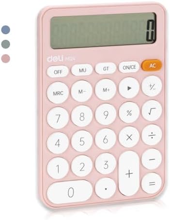 deli Cute Pink Calculator Desktop Big Buttons Small Simple Handheld Calculator Basic with 12 Digit Large LCD Display Girls Aesthetic Calculator for Women Standard Calculator for School Home Office deli Cute Pink Calculator Desktop Big Buttons Small Simple Handheld Calculator Basic with 12 Digit Large LCD Display Girls Aesthetic Calculator for Women Standard Calculator for School Home Office
