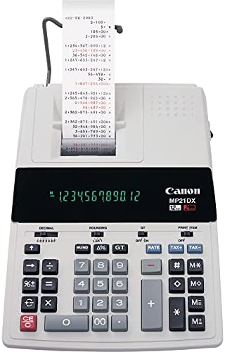 Canon CNMMP21DX Color Printing Calculator, AC Supply Powered, 3.7″ x 9″ x 12.2″, White, 1 Each Canon CNMMP21DX Color Printing Calculator, AC Supply Powered, 3.7″ x 9″ x 12.2″, White, 1 Each