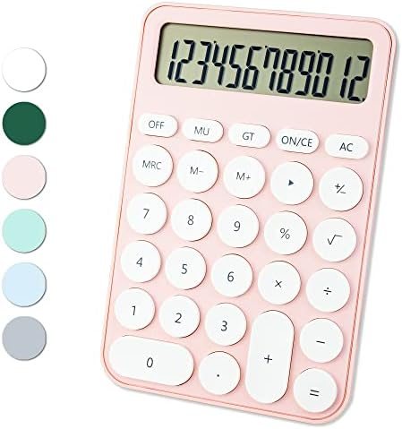 Standard Calculator 12 Digit,6.2 * 4.2in Desktop Large Display and Buttons,Calculator with Large LCD Display for Office,School, Home & Business Use,Automatic Sleep,15 °Tilt Screen (Pink) Standard Calculator 12 Digit,6.2 * 4.2in Desktop Large Display and Buttons,Calculator with Large LCD Display for Office,School, Home & Business Use,Automatic Sleep,15 °Tilt Screen (Pink)