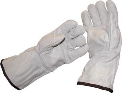 LONG CUFF LEATHER GLOVES PAIR PK=1 LEFT HAND & 1 RIGHT HAND