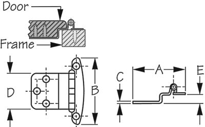 SS SEMI-CONCEALED HINGE-2 3/4