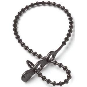24″ BLK BEADED CABLE TIE 20/PK