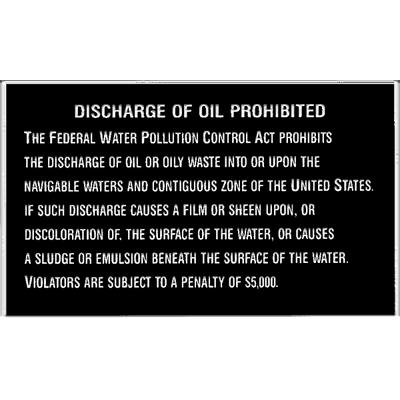 DISCHARGE OF OIL PROHIBITED