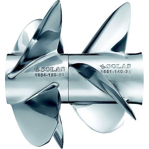 Solas 165114418 Dual Propeller For Mercruiser Bravo Three®, Stainless Steel, Rear