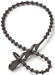 8  BLK BEADED CABLE TIE 15/PK
