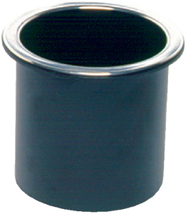 GLASS HOLDER BLK W/CHROME RIM