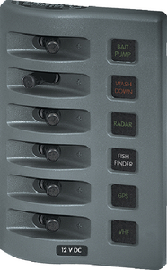 PANEL WD SWITCH ONLY 6POS GRAY