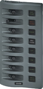 PANEL WD SWITCH ONLY 8POS GRAY