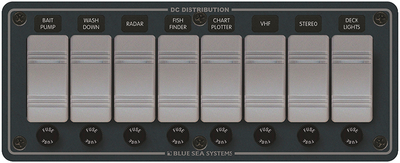 PANEL H2O 12VDC 8 POS HORIZ.