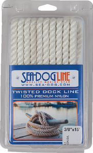 TWISTED NYLON DL 3/8 X10' WHT