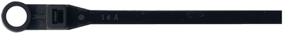 BLK NYLN TIE W/HOLE 8 (25PK)