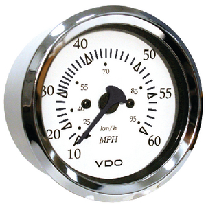 60MPH SPEEDOMETER CHRO/WHT