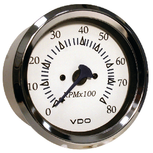 8000RPM TACH OUTBOARD CHRO/WHT