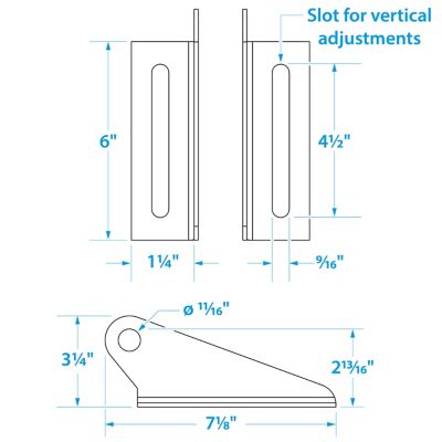 SPLIT KEEL ROLLER BRACKET 2/PK INCLUDES A LEFT AND RIGHT BRKT