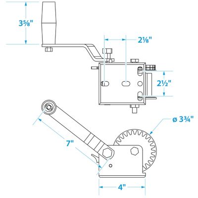 MANUAL TRAILER WINCH-800 LB.