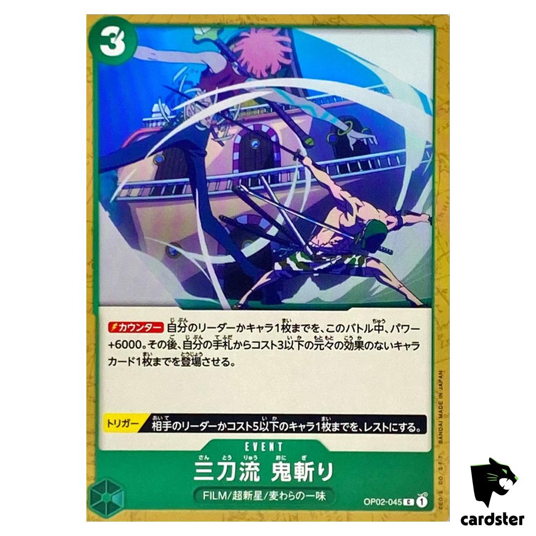 Three Sword Style Oni Giri OP02-045 C ONE PIECE Card Japan Paramount War