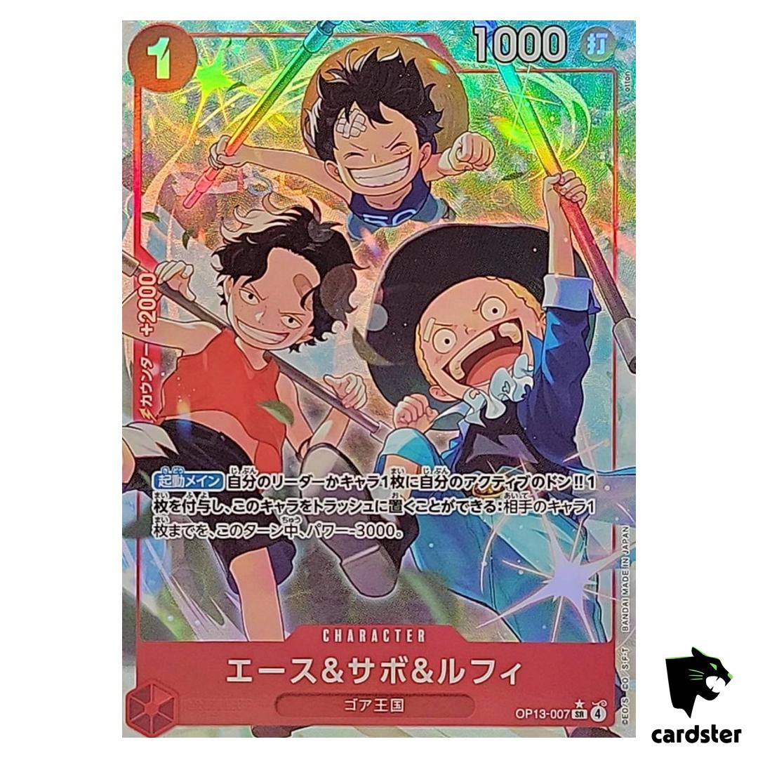 Ace Sabo Luffy SR OP13-007 [PAR] Carrying on His Will One Piece Japanese