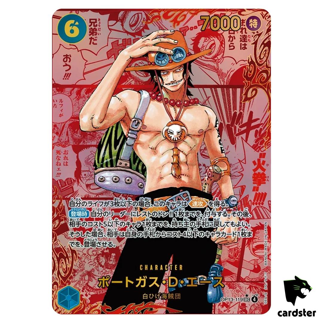 Portgas D Ace SEC OP13-119 [Red Comic PAR] Carrying on His Will One Piece JP