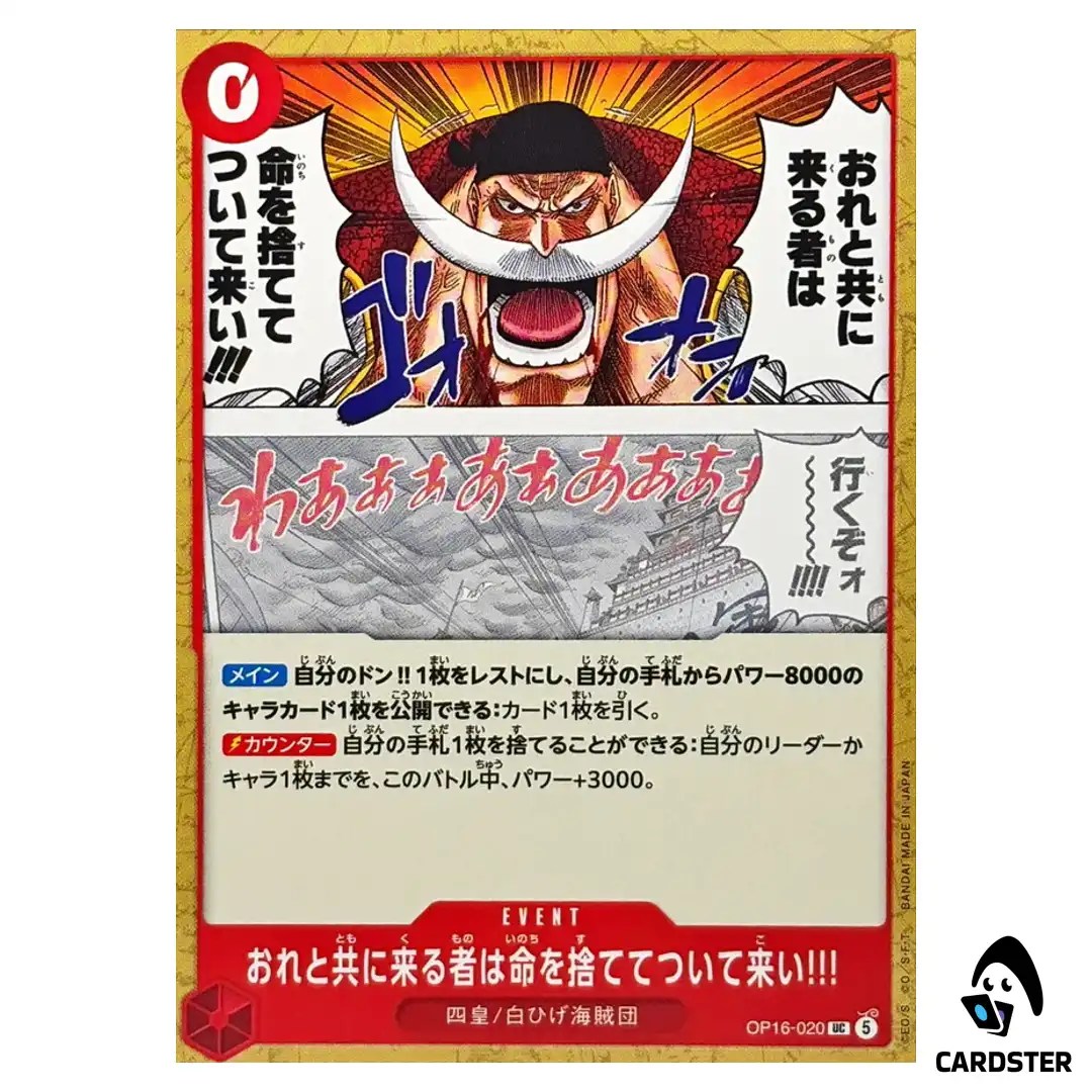 If Youre Coming with Me… Kiss Your Lives Goodbye UC OP16-020 ONE PIECE Japan