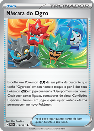 Máscara do Ogro 118/131 Poke Ball Foil Máscara do Ogro 118/131 Poke Ball Foil