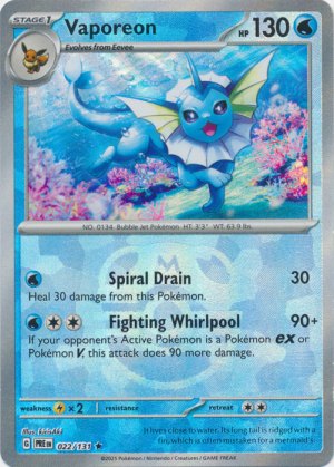 Vaporeon 022/131 Master Ball Foil Vaporeon 022/131 Master Ball Foil