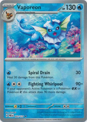 Vaporeon 022/131 Poke Ball Foil Vaporeon 022/131 Poke Ball Foil