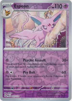 Espeon 033/131 Reverse Foil Espeon 033/131 Reverse Foil