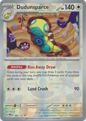 Dudunsparce 080/131 Poke Ball Foil Dudunsparce 080/131 Poke Ball Foil