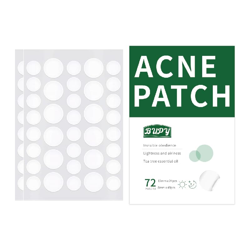 Acne Patch for Face, Pimple Patch, Tea Tree Oil Hydrocolloid Patch, 72 Counts Spot Stickers for Face, 2 Size (8mm + 12mm) Acne Patch for Face, Pimple Patch, Tea Tree Oil Hydrocolloid Patch, 72 Counts Spot Stickers for Face, 2 Size (8mm + 12mm)