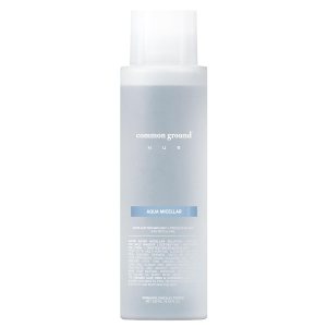 COMMON GROUND NUE Aqua Micellar Water Makeup Remover 3-in-1 Cleanser, Astringent, Makeup Remover, Non-Greasy, No-Rinse, Hydrating, Plant-Based, Organic Aloe Vera & Cucumber, 8.4 Fl Oz
